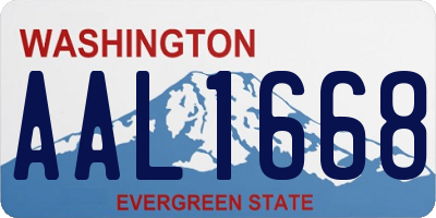 WA license plate AAL1668