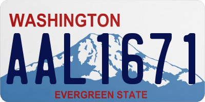 WA license plate AAL1671
