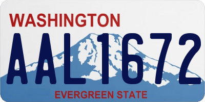 WA license plate AAL1672