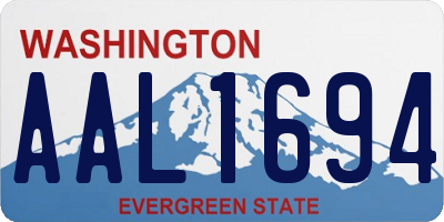 WA license plate AAL1694