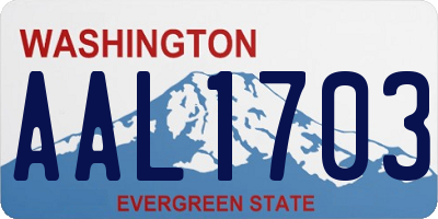 WA license plate AAL1703