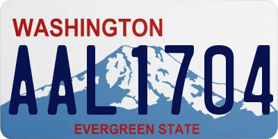 WA license plate AAL1704