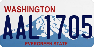 WA license plate AAL1705