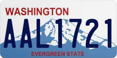 WA license plate AAL1721