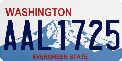 WA license plate AAL1725