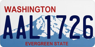 WA license plate AAL1726