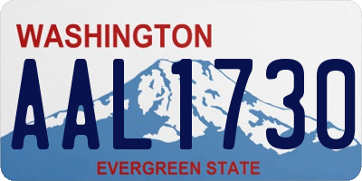 WA license plate AAL1730