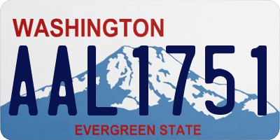 WA license plate AAL1751