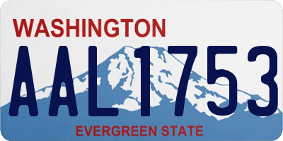 WA license plate AAL1753