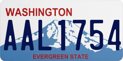 WA license plate AAL1754