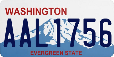 WA license plate AAL1756