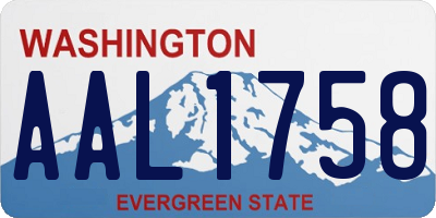 WA license plate AAL1758