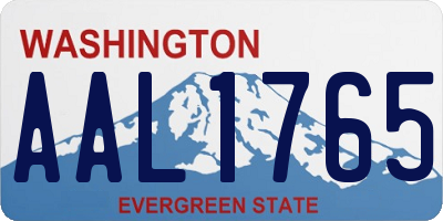 WA license plate AAL1765