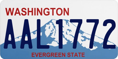 WA license plate AAL1772