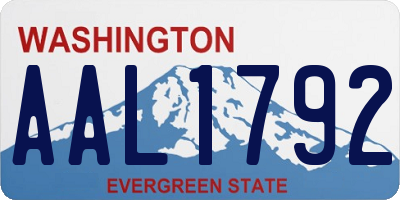 WA license plate AAL1792