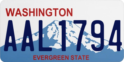 WA license plate AAL1794