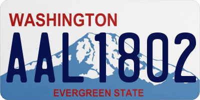 WA license plate AAL1802