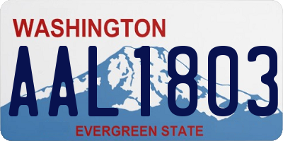 WA license plate AAL1803