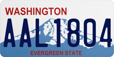 WA license plate AAL1804