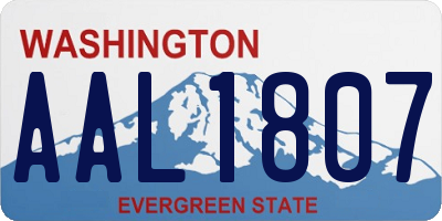 WA license plate AAL1807