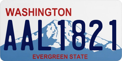 WA license plate AAL1821