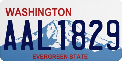 WA license plate AAL1829
