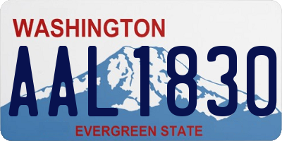 WA license plate AAL1830