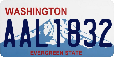 WA license plate AAL1832