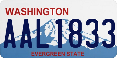 WA license plate AAL1833