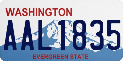 WA license plate AAL1835