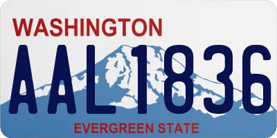 WA license plate AAL1836