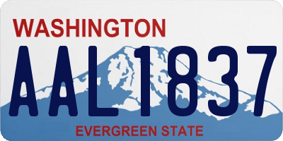 WA license plate AAL1837