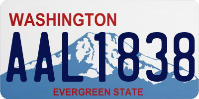 WA license plate AAL1838