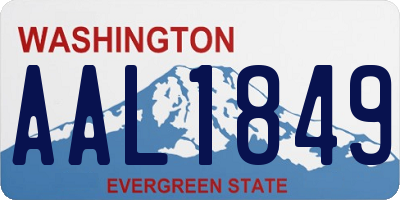 WA license plate AAL1849