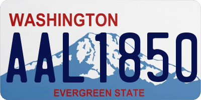 WA license plate AAL1850