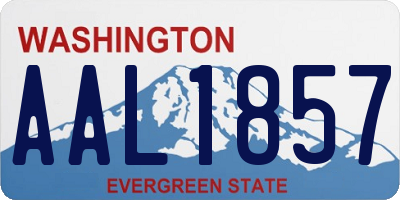 WA license plate AAL1857