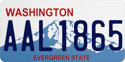 WA license plate AAL1865