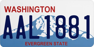 WA license plate AAL1881