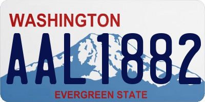 WA license plate AAL1882