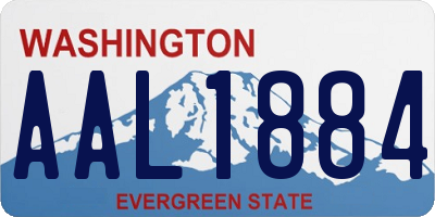 WA license plate AAL1884