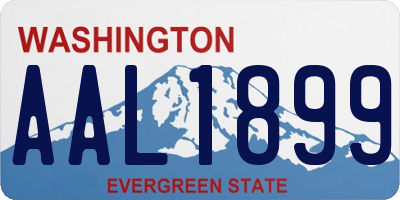 WA license plate AAL1899
