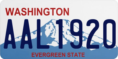 WA license plate AAL1920