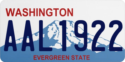 WA license plate AAL1922