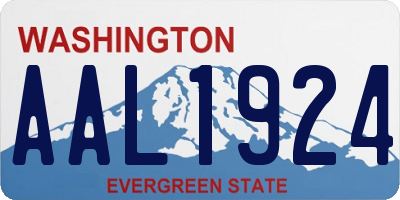 WA license plate AAL1924