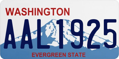 WA license plate AAL1925