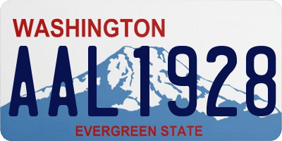 WA license plate AAL1928