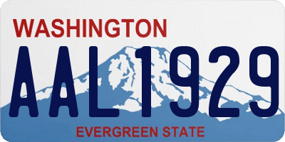 WA license plate AAL1929