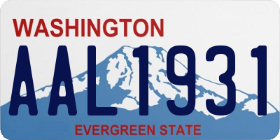 WA license plate AAL1931