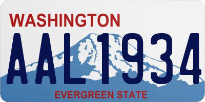 WA license plate AAL1934