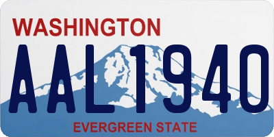 WA license plate AAL1940